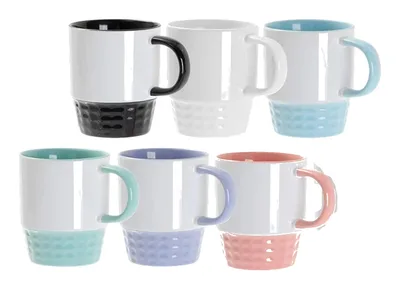 Taza de 10 oz con asa e interior de colores