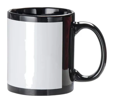 Taza de 11 oz negra con ventana blanca sublimable
