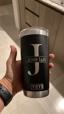 Vaso térmico de acero inoxidable con tapa, grabado en láser