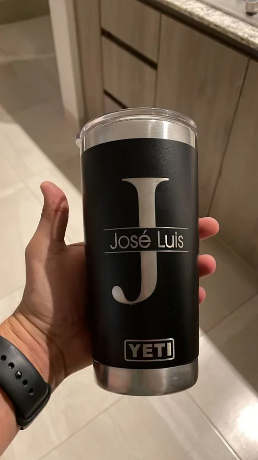 Vaso térmico de acero inoxidable con tapa, grabado en láser