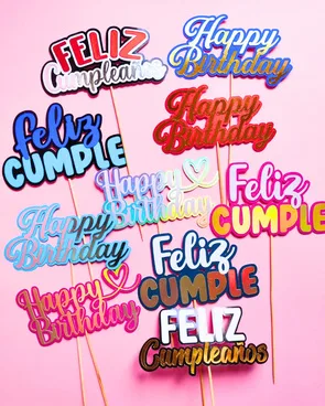 Topper personalizado de cartulina